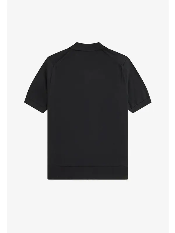 Fred Perry Men's Long Staple Cotton Knitted Shirt - Black Image 7