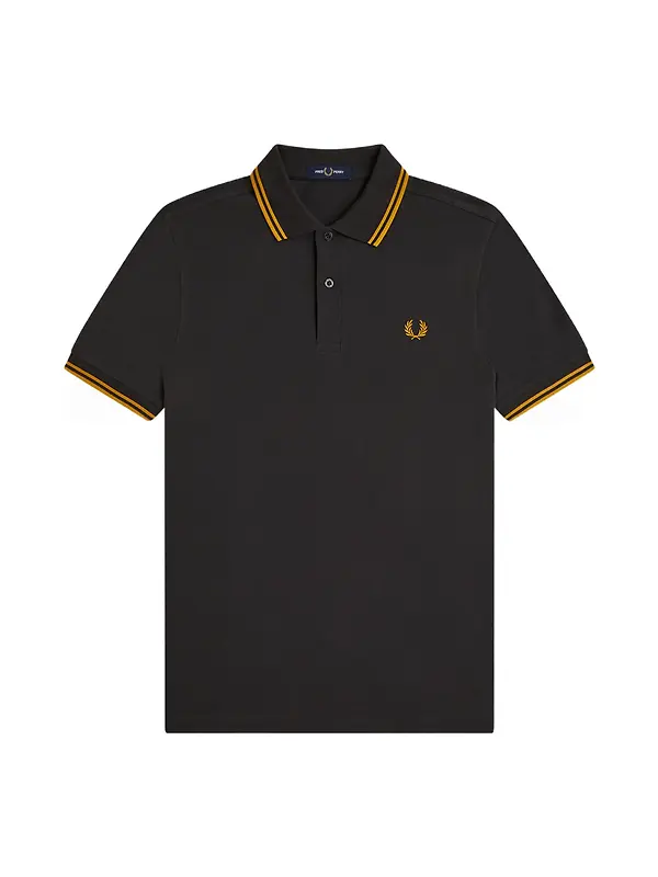 Fred Perry Men's M3600 Twin Tipped Shirt - Anchor Grey / Golden Image 1