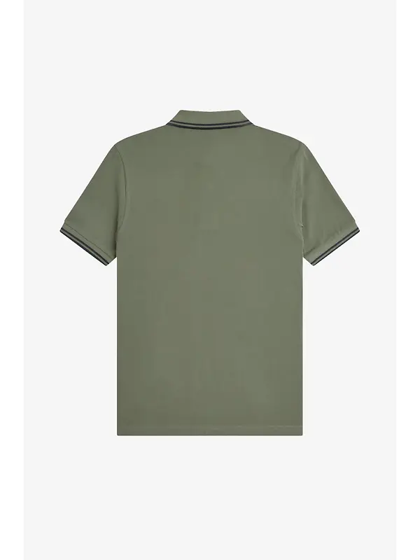 Fred Perry Men's M3600 Twin Tipped Shirt - Laurel Wreath Green / Black Image 7