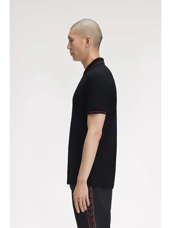 Fred Perry Men's M3600 Twin Tipped Shirt - Navy / Brandy / Rich Brown Image 3