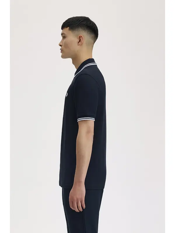 Fred Perry Men's M3600 Twin Tipped Shirt - Navy / White Image 3