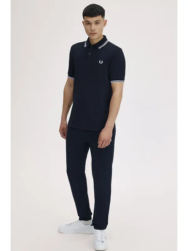 Fred Perry Men's M3600 Twin Tipped Shirt - Navy / White Image 7
