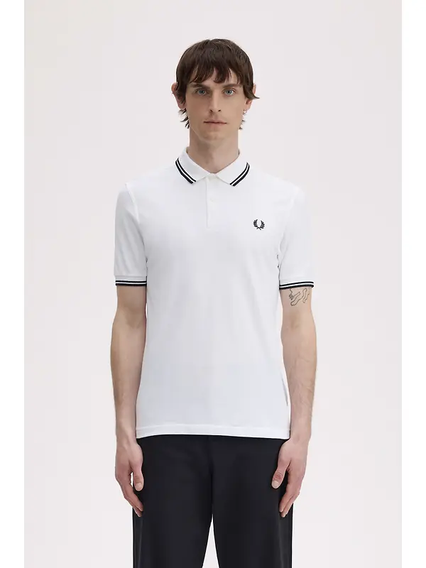 Fred Perry Men's M3600 Twin Tipped Shirt - White Image 2