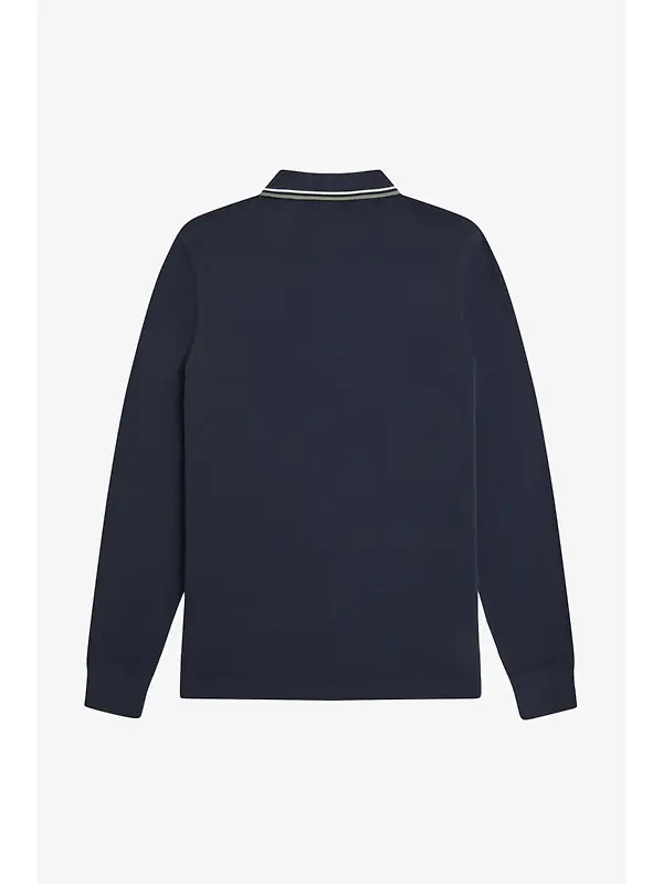 Fred Perry Men's M3636 LS Twin Tipped Shirt - Dark Airforce / Ecru / Seagrass Image 6