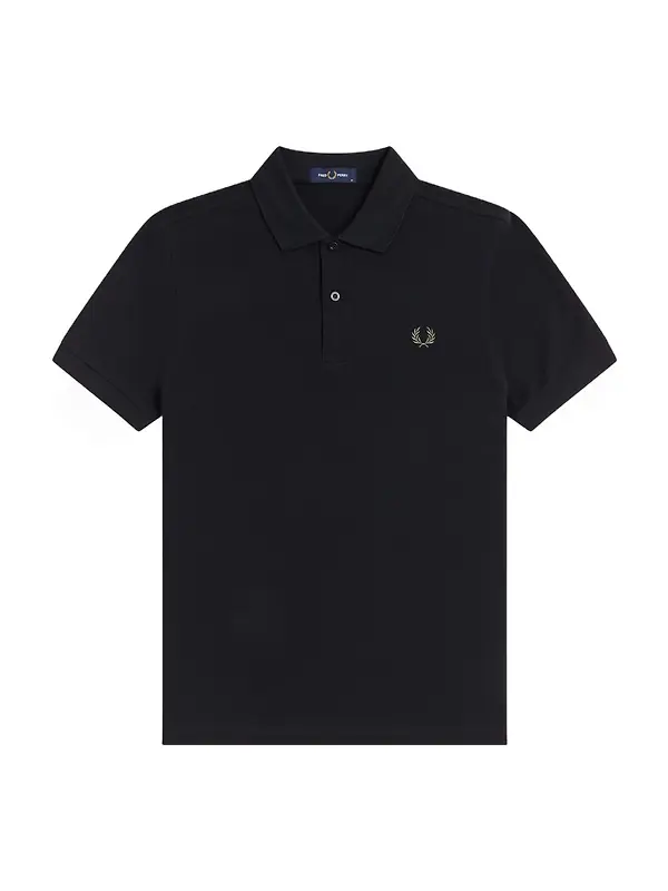 Fred Perry Men's M6000 Shirt - Black / Laurel Wreath Green Image 1