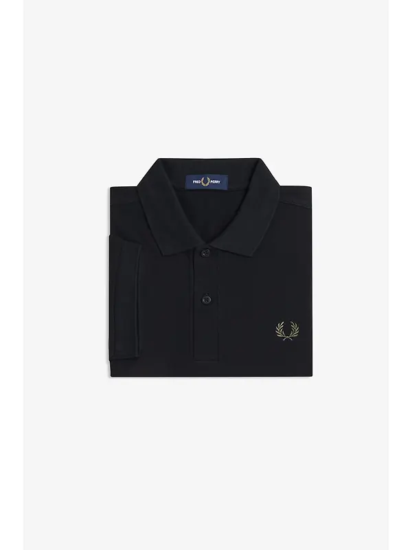 Fred Perry Men's M6000 Shirt - Black / Laurel Wreath Green Image 7
