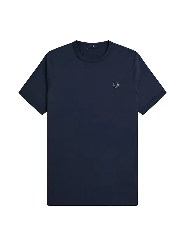 Fred Perry Men's Ringer T-Shirt - Dark Airforce Image 1