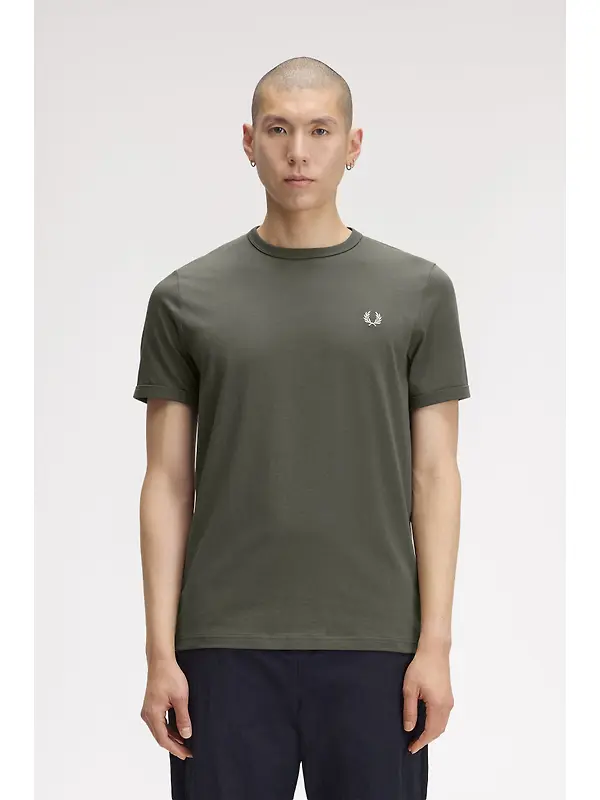 Fred Perry Men's Ringer T-Shirt - Field Green Image 2