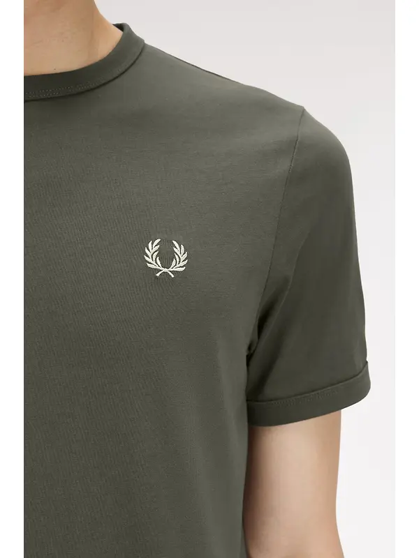 Fred Perry Men's Ringer T-Shirt - Field Green Image 5