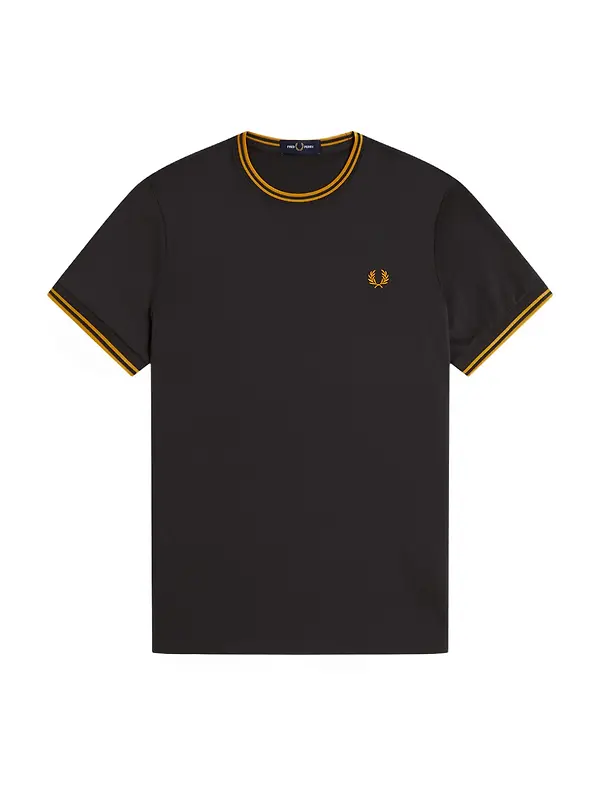 Fred Perry Men's Twin Tipped T-Shirt - Anchor Grey / Golden Image 1