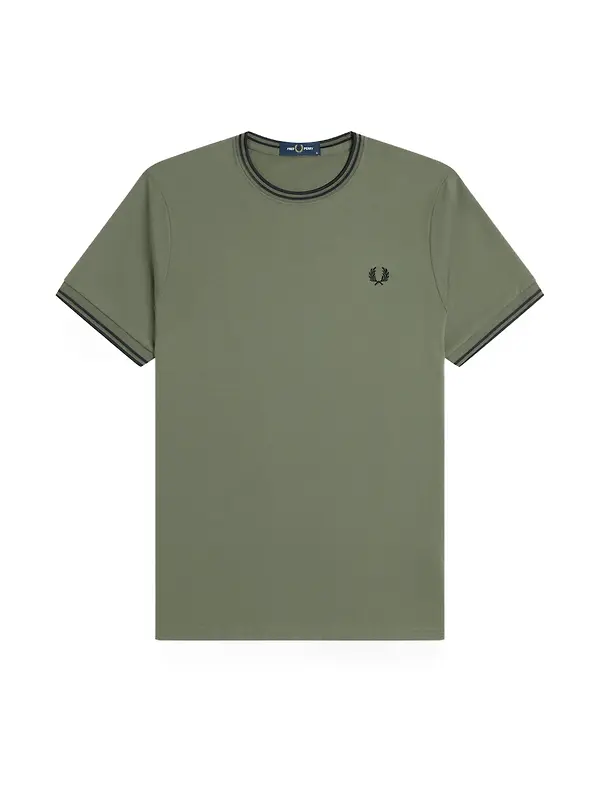 Fred Perry Men's Twin Tipped T-Shirt - Laurel Wreath Green / Black Image 1