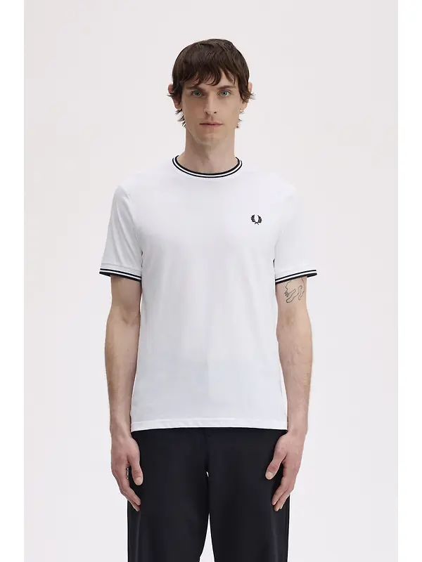 Fred Perry Men's Twin Tipped T-Shirt - White Image 2