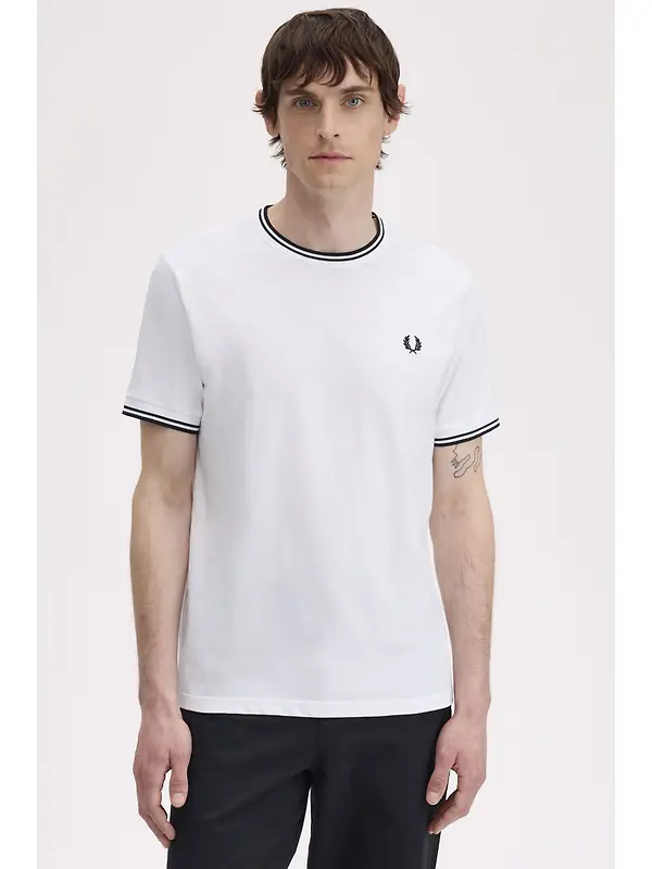 Fred Perry Men's Twin Tipped T-Shirt - White Image 7