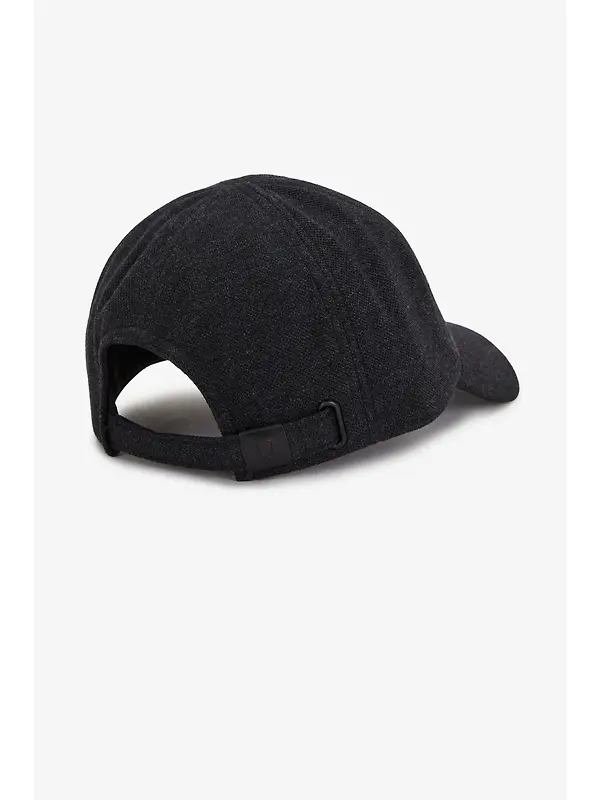 Fred Perry Piqué Classic Cap - Charcoal Marl / Ecru / Ecru Image 5