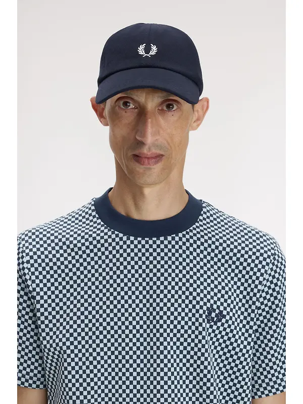 Fred Perry Piqué Classic Cap - Navy / Snow White Image 2