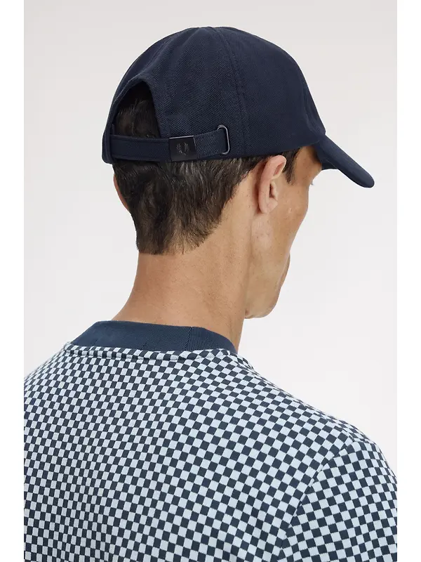 Fred Perry Piqué Classic Cap - Navy / Snow White Image 4