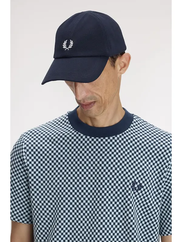 Fred Perry Piqué Classic Cap - Navy / Snow White Image 5