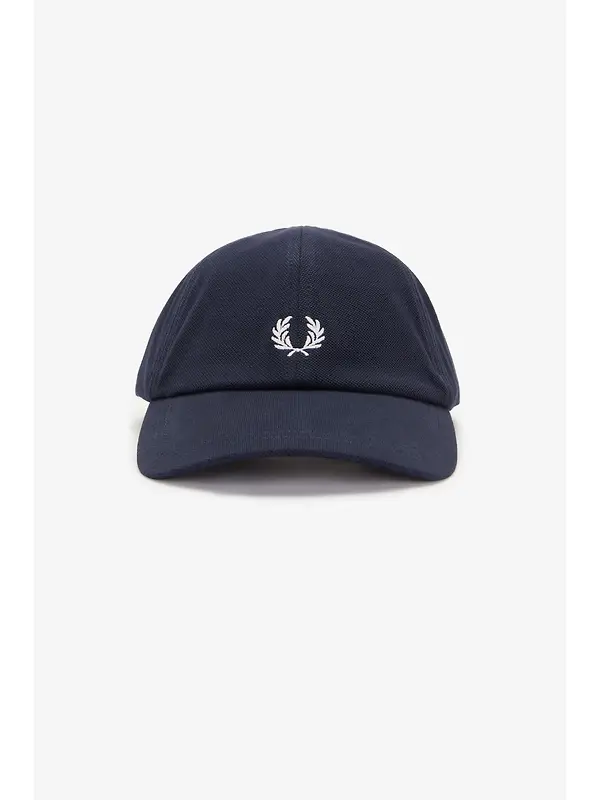 Fred Perry Piqué Classic Cap - Navy / Snow White Image 7