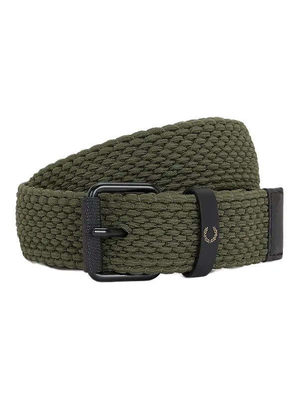 Fred Perry Woven Elastic Belt - Laurel Wreath Green Image 1