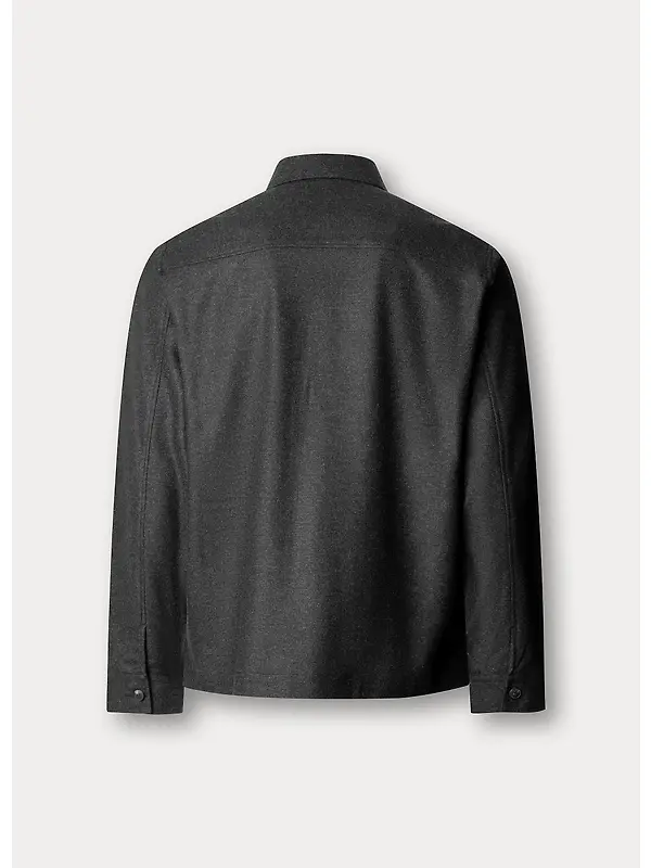 Hackett Men's Stretch Cashmere 4 Pocket Overshirt - Charcoal Grey Image 8