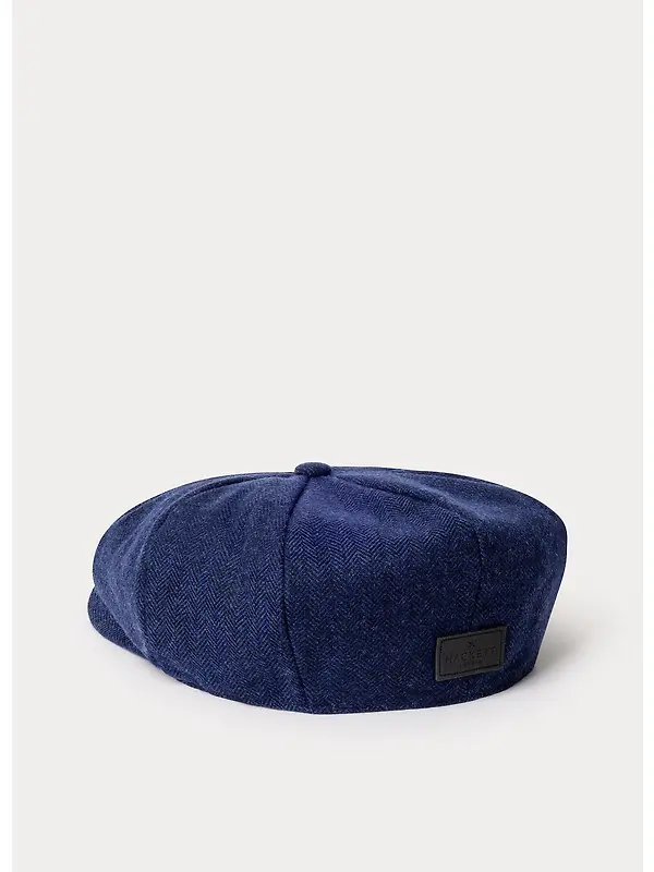 Hackett Men's Herringbone Bakerboy Cap - Navy Image 2