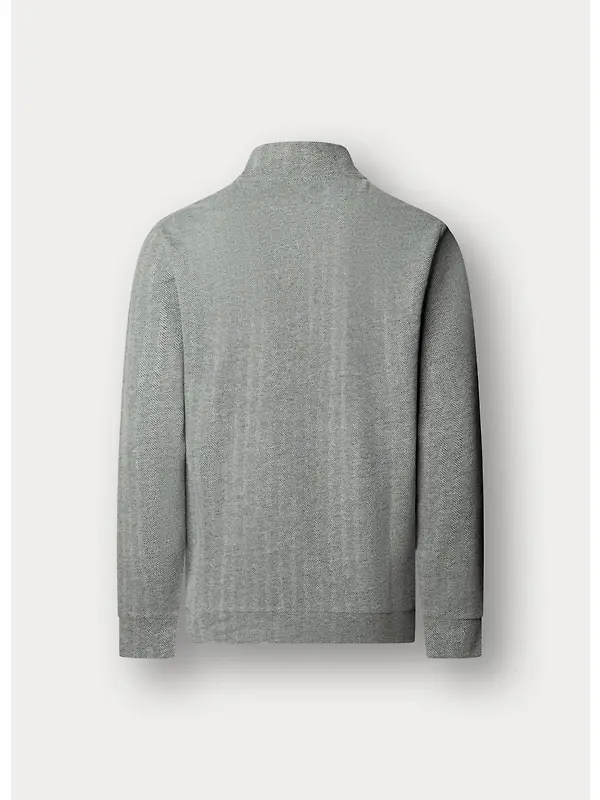 Hackett Men's Herringbone Half Zip Sweatshirt - Charcoal Grey Image 2