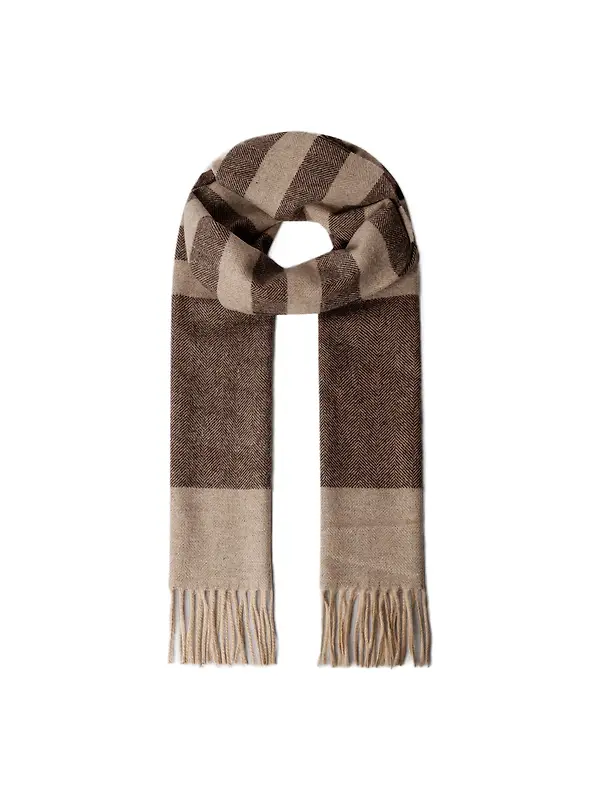 Hackett Men's Multi Patch Scarf - Beige Product Image