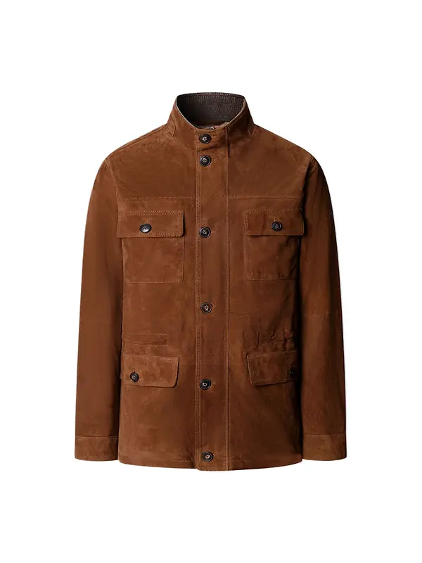 Hackett Men's Suede Four Pocket Jacket - Nut Brown Image 1
