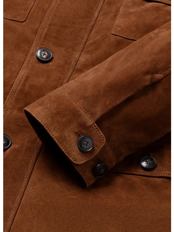 Hackett Men's Suede Four Pocket Jacket - Nut Brown Image 10