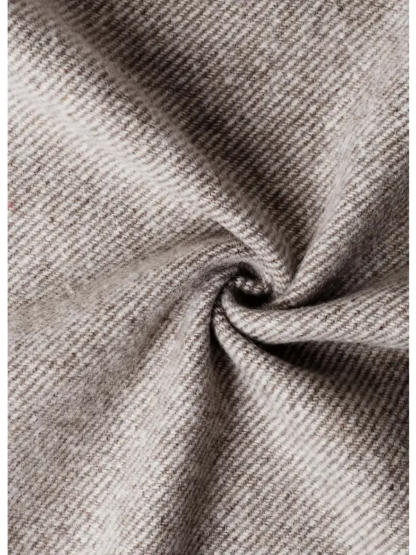 Hackett Men's Wool-Cashmere Twill Scarf - Made In Italy - Taupe Beige Image 2