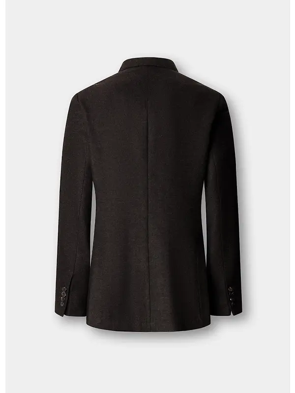 Hackett Men's Wool Blend Herringbone Blazer - Ebony Brown Image 9