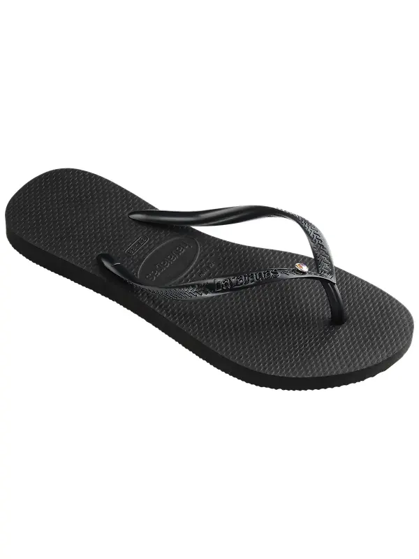 Havaianas Women's Slim Crystal SW II Flip Flops - Black Image 2