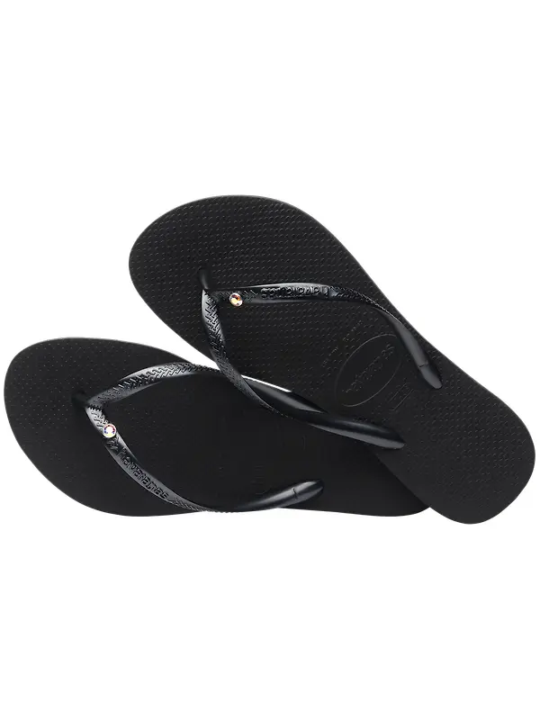 Havaianas Women's Slim Crystal SW II Flip Flops - Black Image 4