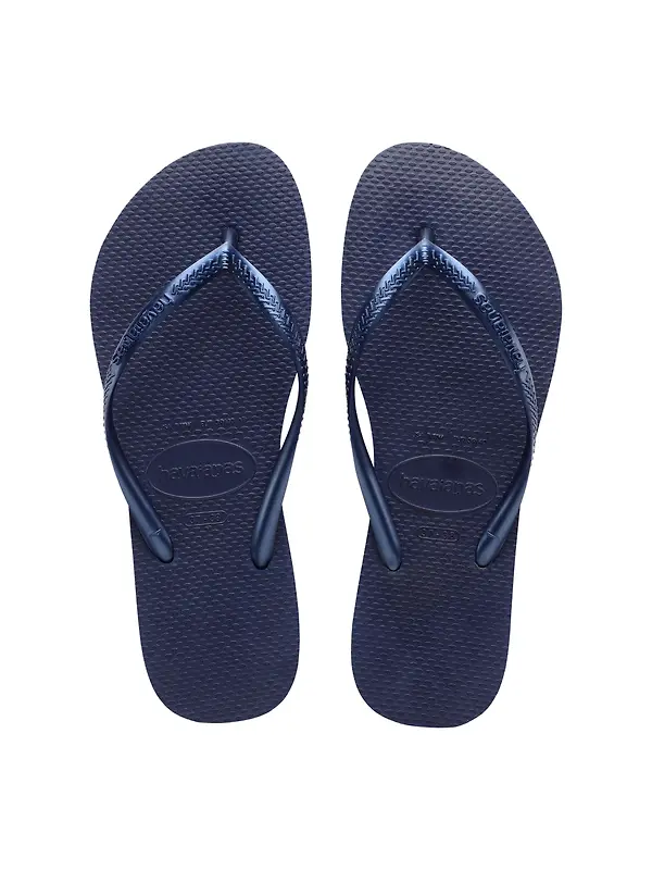 Havaianas Women's Slim Flip Flops - Navy Blue Image 1