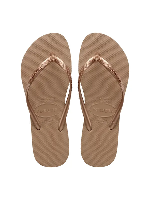 Havaianas Women's Slim Flip Flops - Rose Gold Image 1