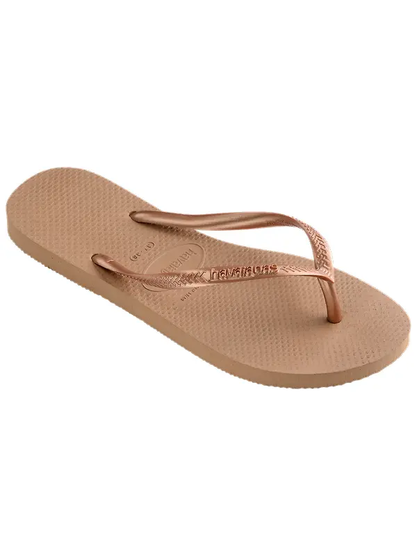 Havaianas Women's Slim Flip Flops - Rose Gold Image 2