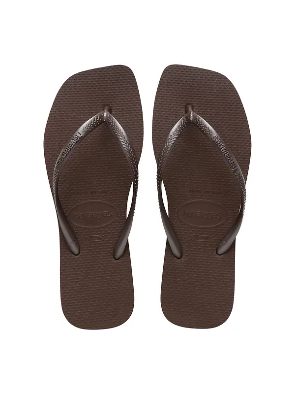 Havaianas Women's Slim Square Flip Flops - Dark Brown Image 1