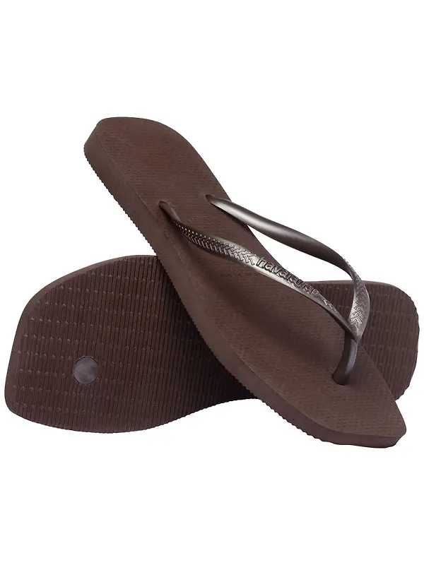 Havaianas Women's Slim Square Flip Flops - Dark Brown Image 3