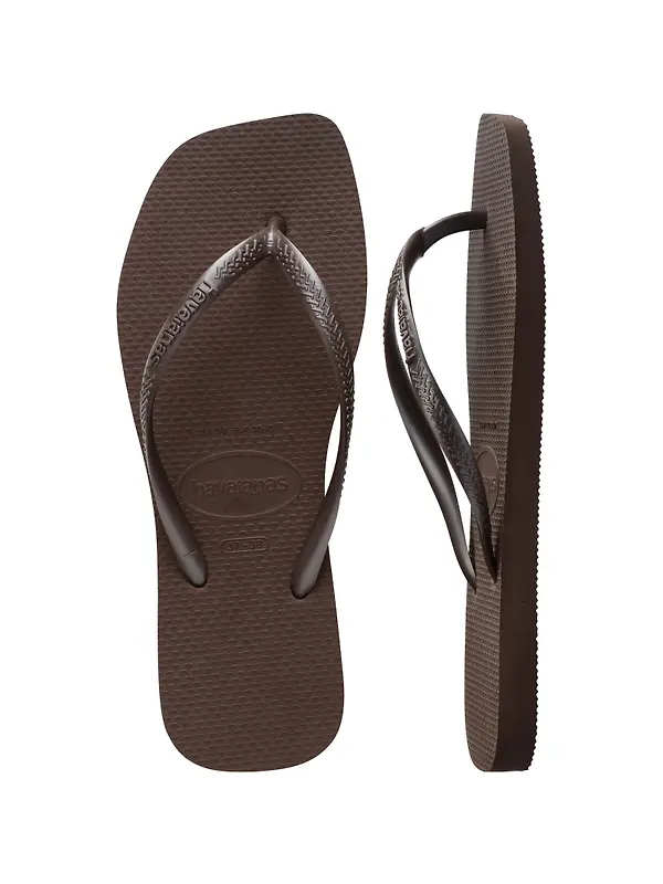 Havaianas Women's Slim Square Flip Flops - Dark Brown Image 4