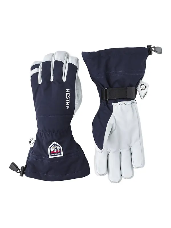 Hestra Army Leather Heli Ski 5 Finger Gloves - Navy Image 1