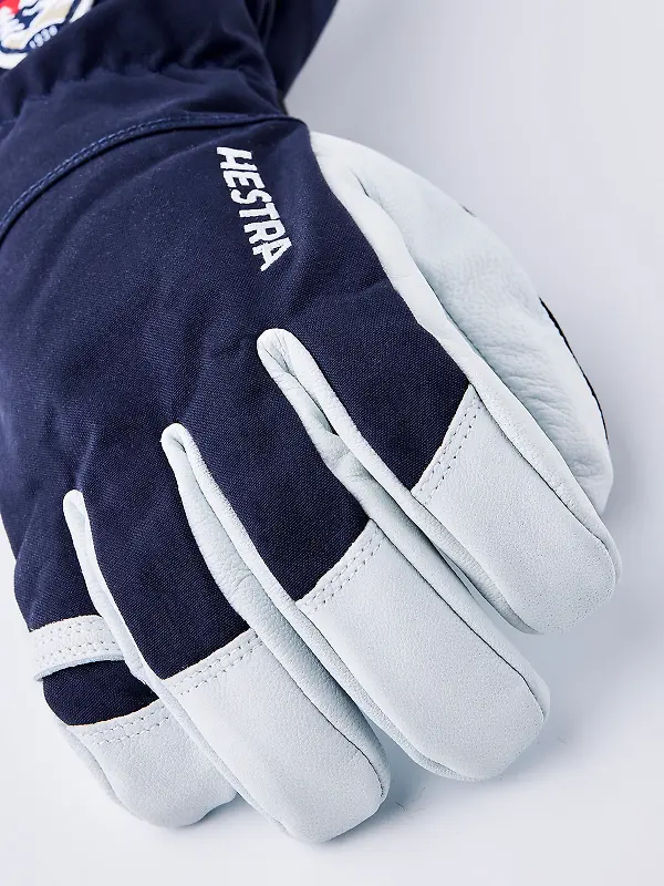 Hestra Army Leather Heli Ski 5 Finger Gloves - Navy Image 4