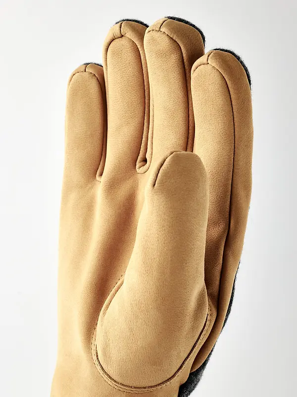Hestra Men's Noah Leather Gloves - Charcoal/Tan Image 2