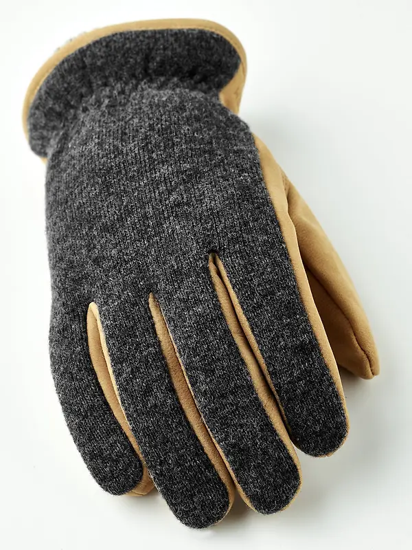Hestra Men's Noah Leather Gloves - Charcoal/Tan Image 3