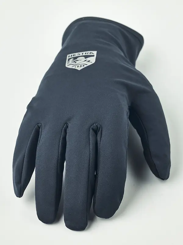 Hestra Windbreaker Light 5 Finger Glove Liners - Black Image 3