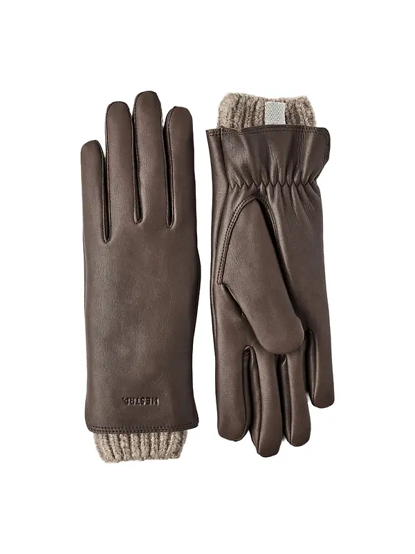 Hestra Women's Tiril Windproof Deerskin Gloves - Chocolate Image 1