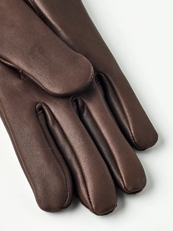 Hestra Women's Tiril Windproof Deerskin Gloves - Chocolate Image 2