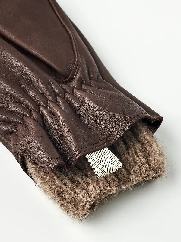 Hestra Women's Tiril Windproof Deerskin Gloves - Chocolate Image 3