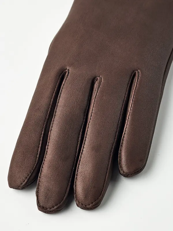 Hestra Women's Tiril Windproof Deerskin Gloves - Chocolate Image 4