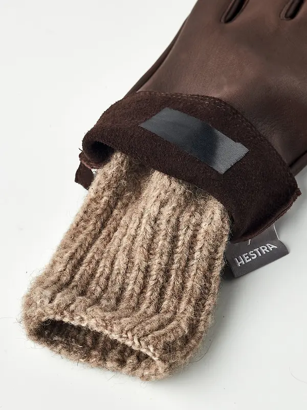 Hestra Women's Tiril Windproof Deerskin Gloves - Chocolate Image 6