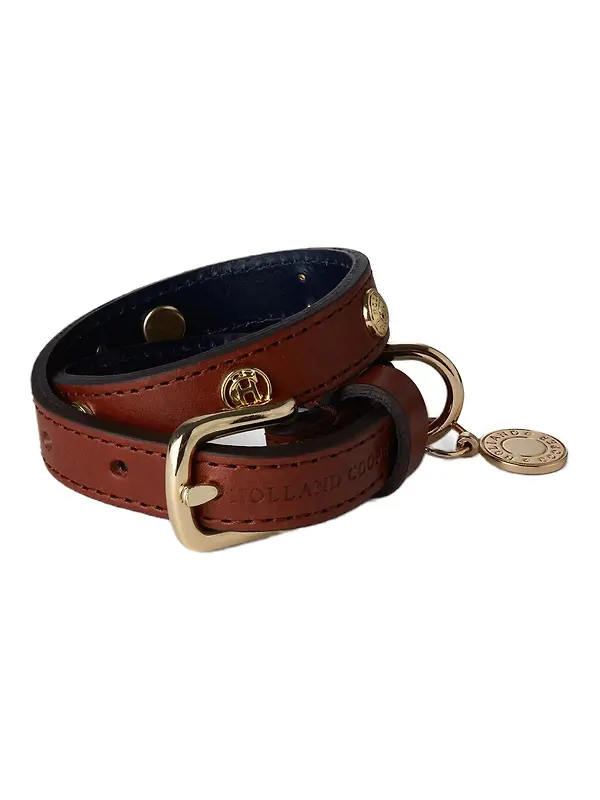 Holland Cooper HC Studded Dog Collar - Chestnut Image 1